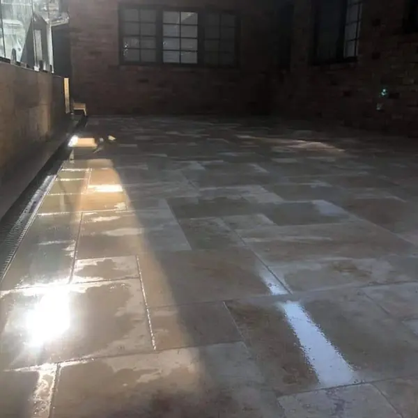 Damp course treatment on heritage sandstone building