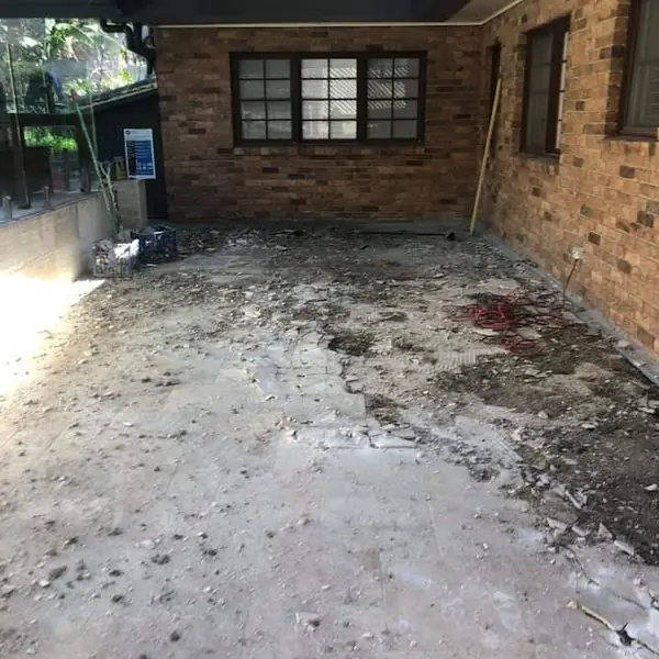 Concrete foundation demolition and remediation work
