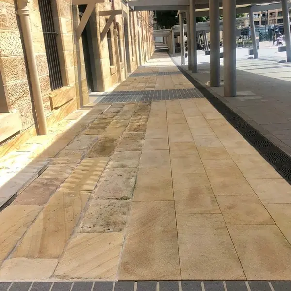 Heritage sandstone waterfront paving restoration