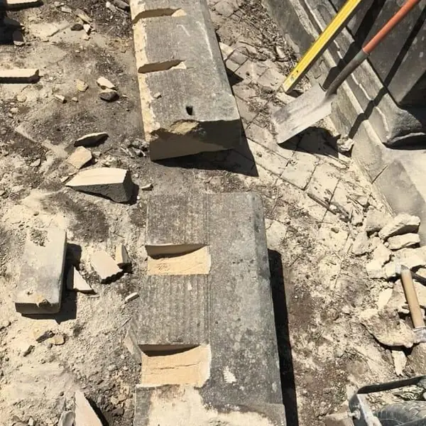 Remedial foundation work with new concrete base