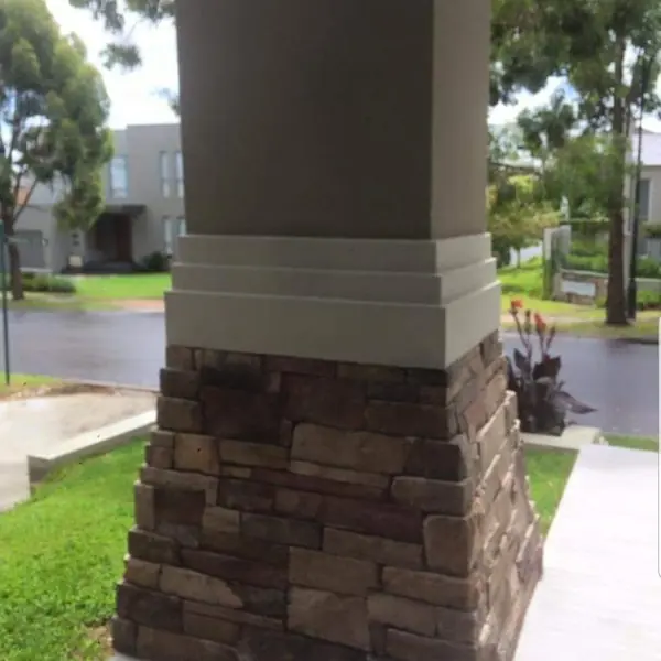 Matching brick gateway pillars nearing completion