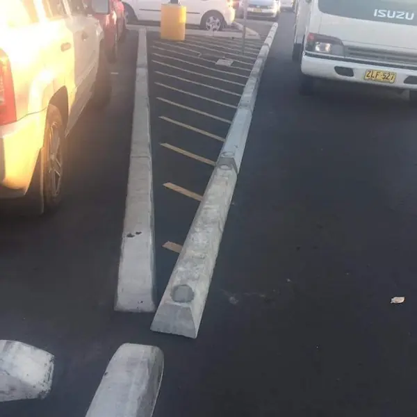 New concrete kerbing in commercial car park