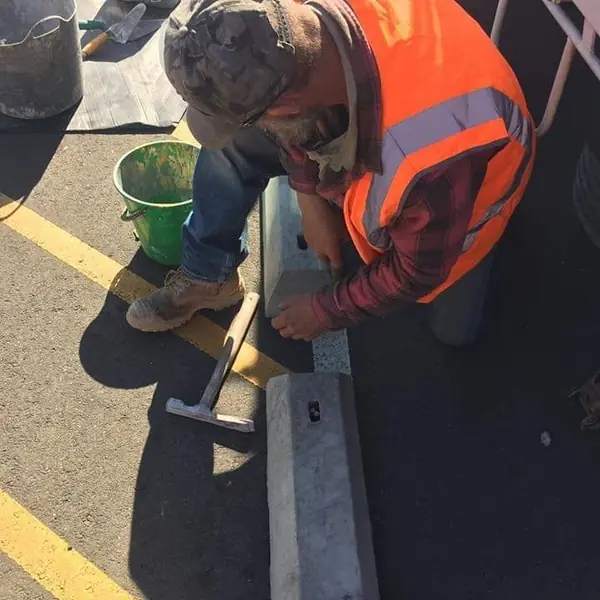 Concrete kerb replacement in commercial area