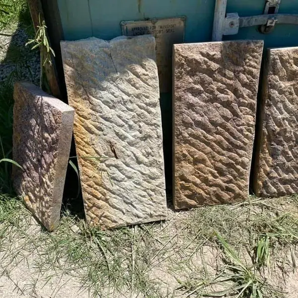 Heritage sandstone block salvaged for reuse