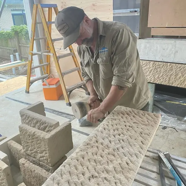 Minas hand-dressing sandstone slab with textured finish