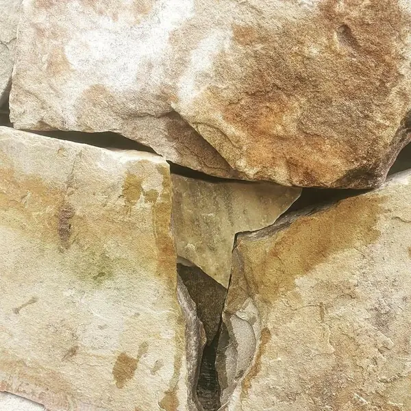 Close-up of natural sandstone crazy paving texture
