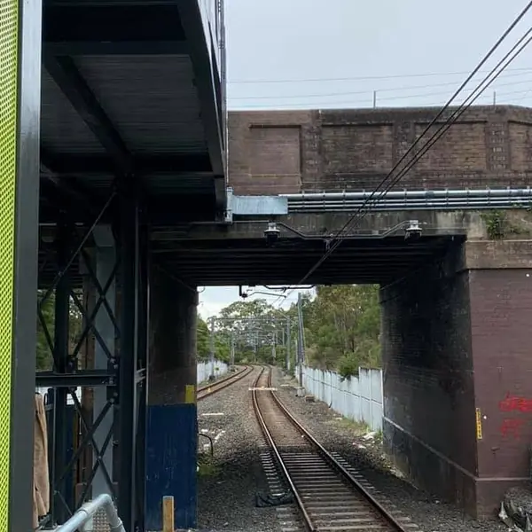 Structural brickwork repair on railway overpass